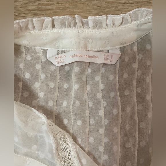Zara trafaluc romantic white blouse size small - Picture 5 of 5